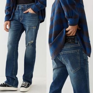 True Religion Ricky NF Medium Disruptive w/ Rips Straight Jeans Size 29 NEW